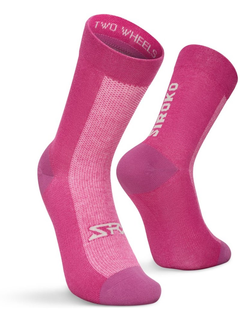 Calze da ciclismo con lana merino ciclismo uomo e donna srx sella Rosa - Kiabi