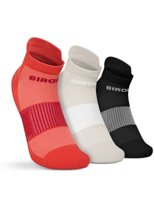 Calze da corsa corte in confezione da 3 paia fitness uomo e donna helix brick - Kiabi
