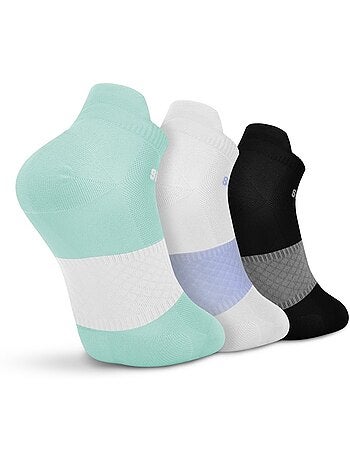Calze da corsa corte in confezione da 3 paia fitness uomo e donna helix mint