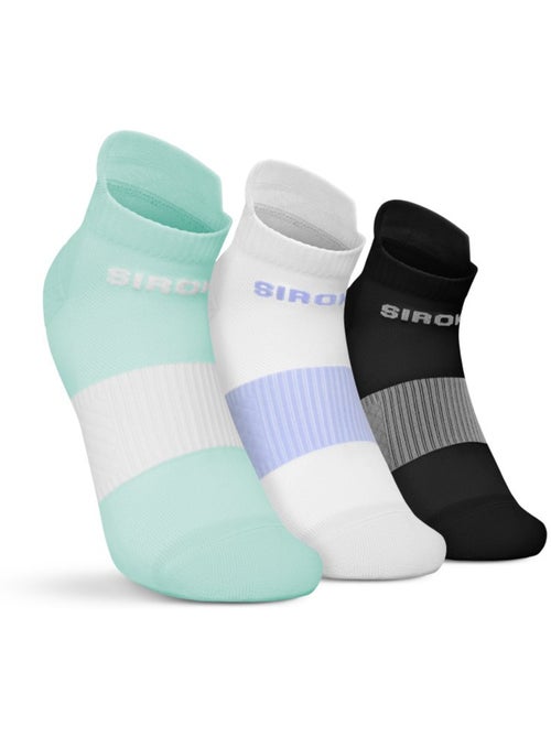 Calze da corsa corte in confezione da 3 paia fitness uomo e donna helix mint - Kiabi