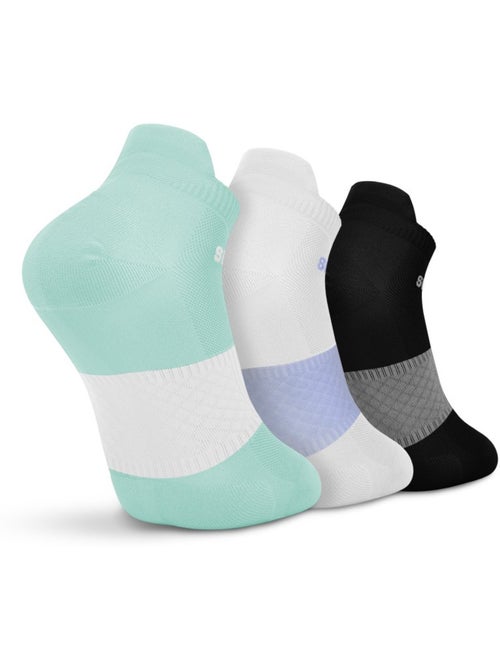 Calze da corsa corte in confezione da 3 paia fitness uomo e donna helix mint - Kiabi