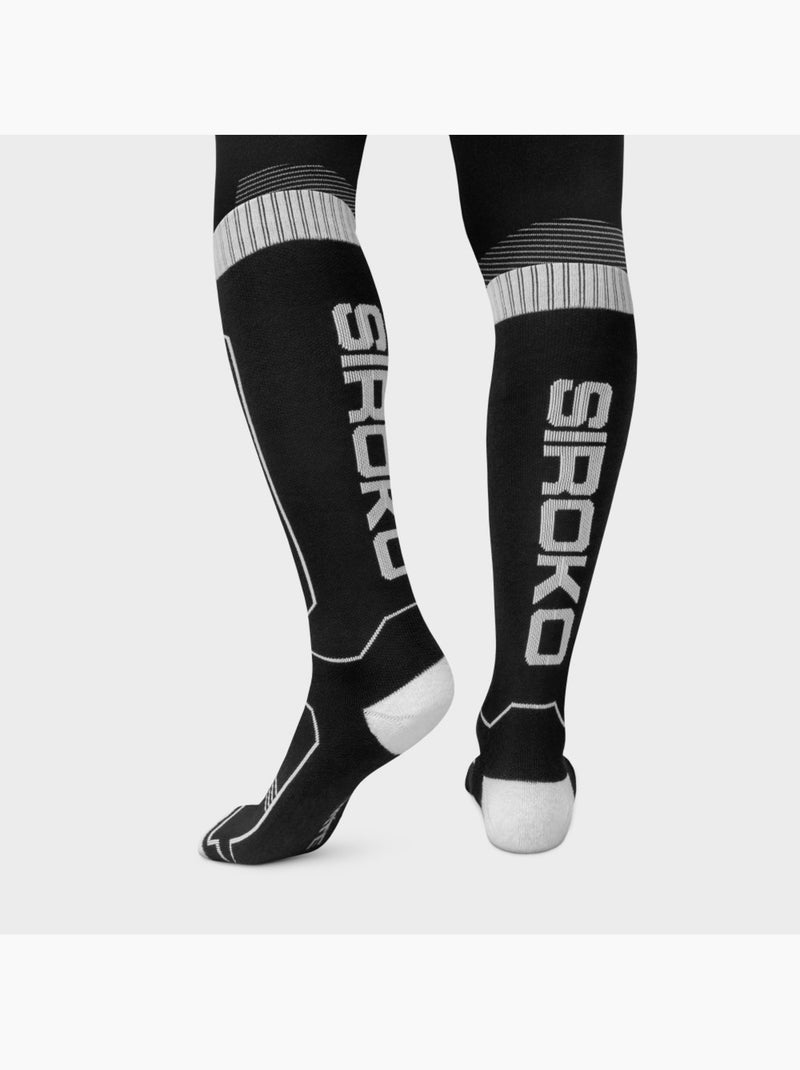 Calze da sci in lana sport invernali uomo e donna srx glide b&w Nero - Kiabi