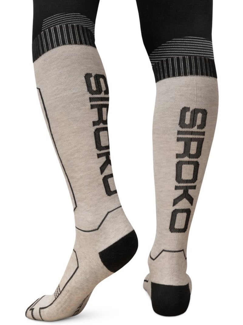 Calze da sci in lana sport invernali uomo e donna srx glide sand Beige - Kiabi