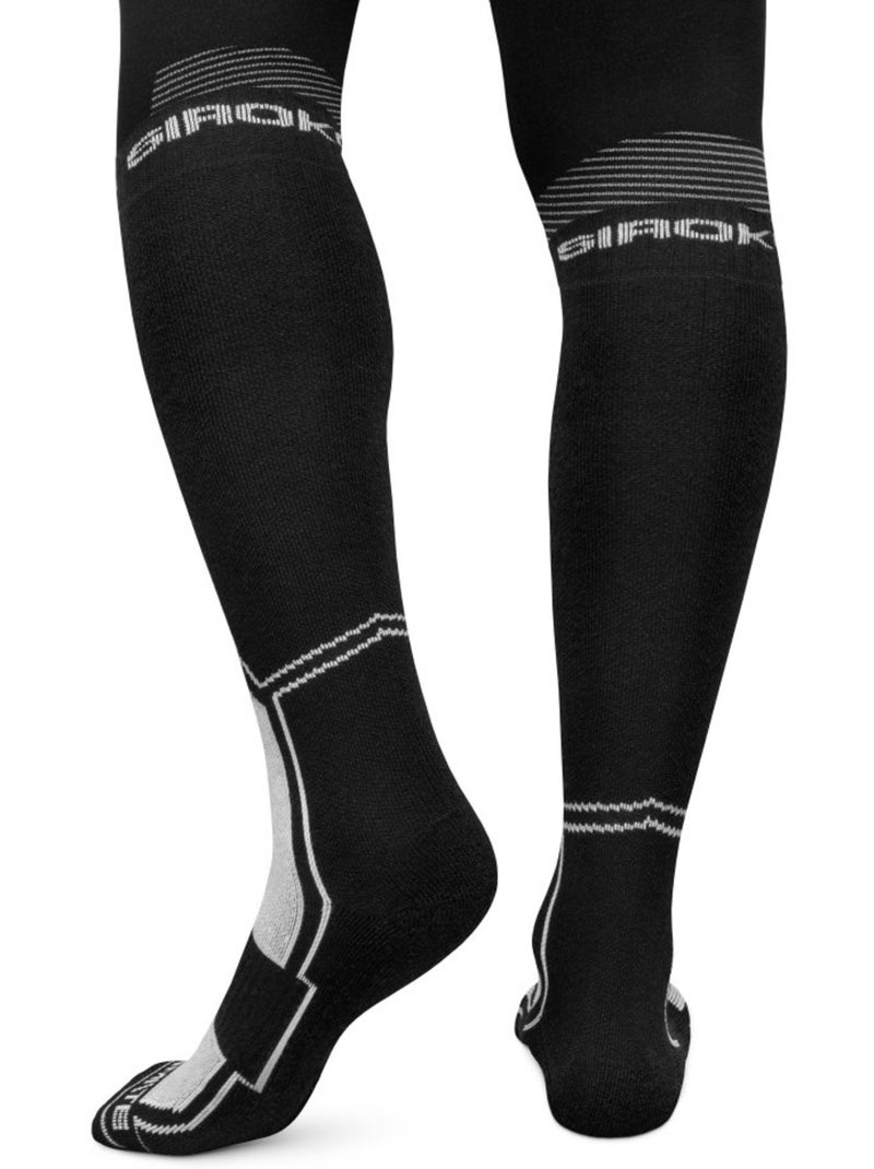 Calze da snowboard in lana sport invernali uomo e donna srx fend b&w Nero - Kiabi
