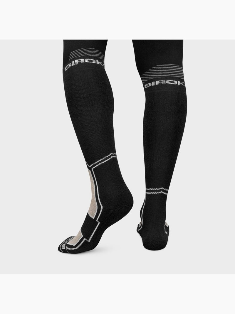 Calze da snowboard in lana sport invernali uomo e donna srx fend sand Nero - Kiabi