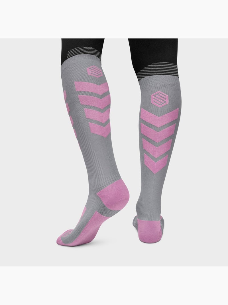 Calze da snowboard sport invernali uomo e donna aoraki powder Bianco Grigio - Kiabi