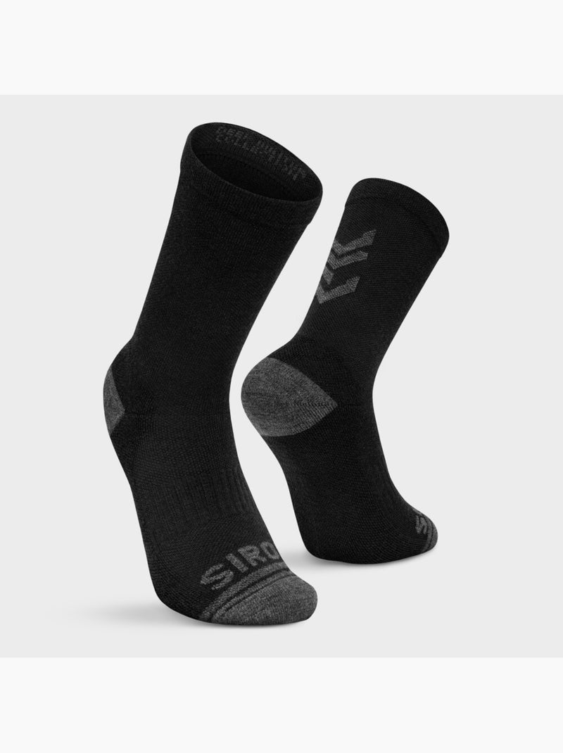 Calze invernali da ciclismo ciclismo uomo e donna dw fjord Nero - Kiabi