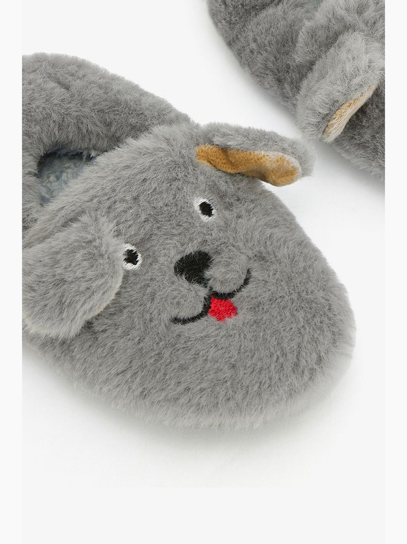Calze pantofole bambino con ricamo bear e texture morbida penti Grigio - Kiabi