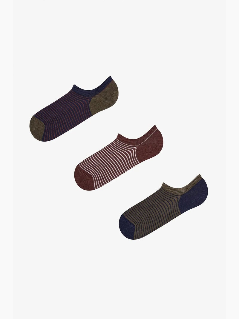 Calze sneaker da uomo a righe below surface, paio penti Blu/Rosso/Verde - Kiabi