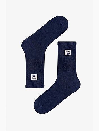 Calze uomo a metà polpaccio con stampa slogan dual shade, 2 paia penti