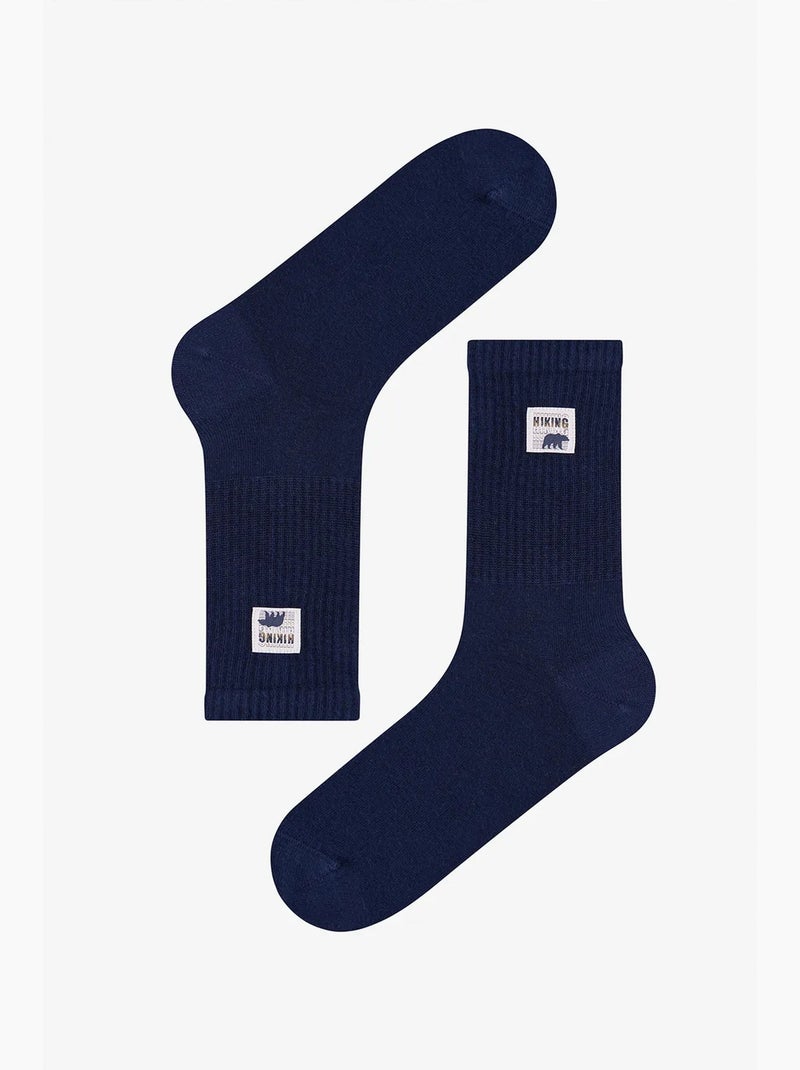 Calze uomo a metà polpaccio con stampa slogan dual shade, 2 paia penti Blu beige - Kiabi