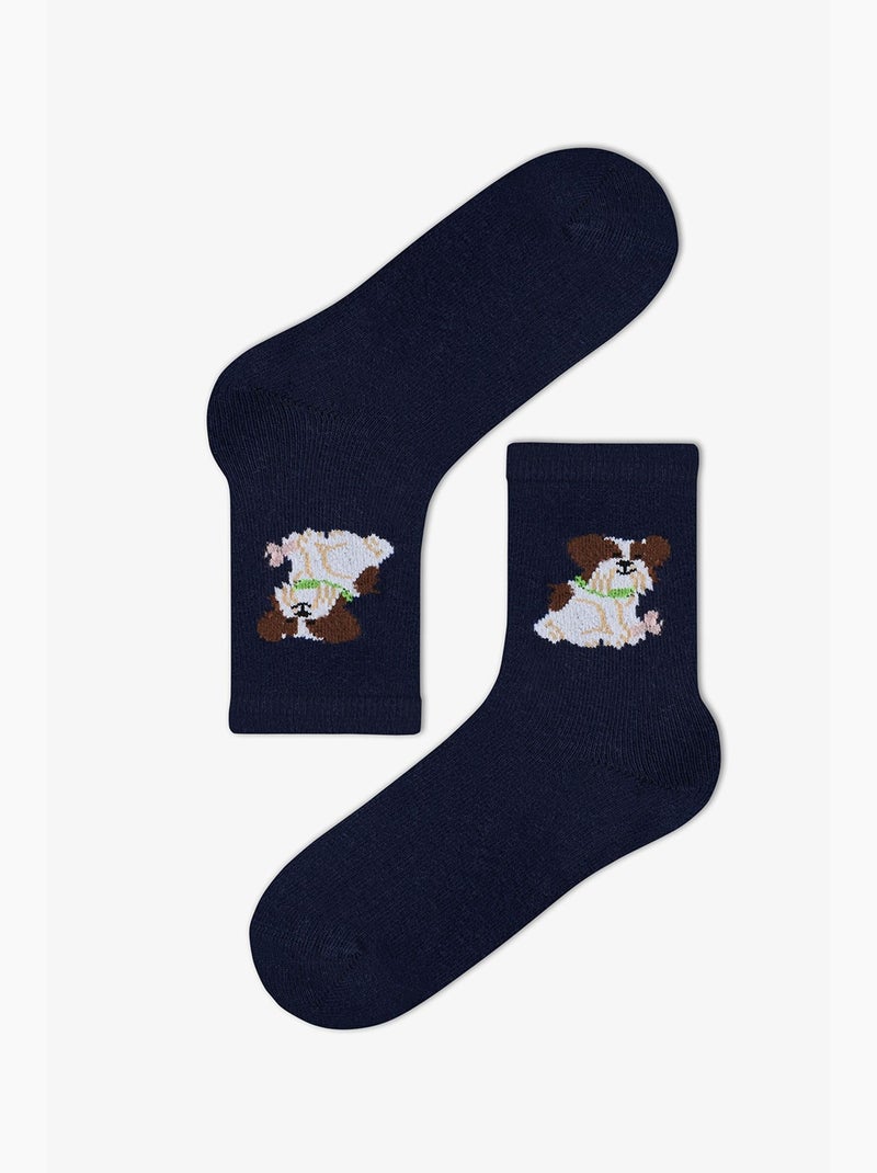 Calze uomo paws&play con motivo cane, paio penti Blu marino - Kiabi