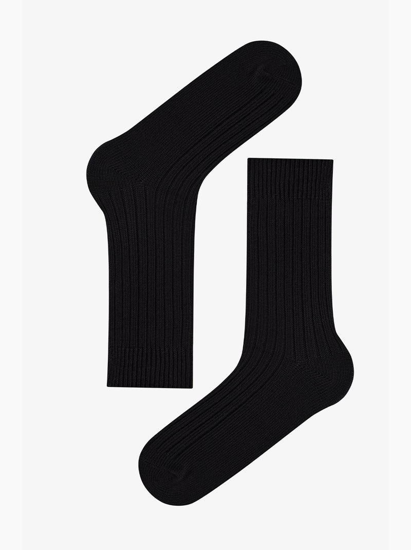 Calze uomo pine a maglia di cotone, paio penti Grigio nero - Kiabi