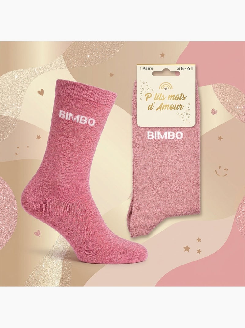 Calzini a Paillettes Donna Messaggio Umoristico Rosa - Kiabi