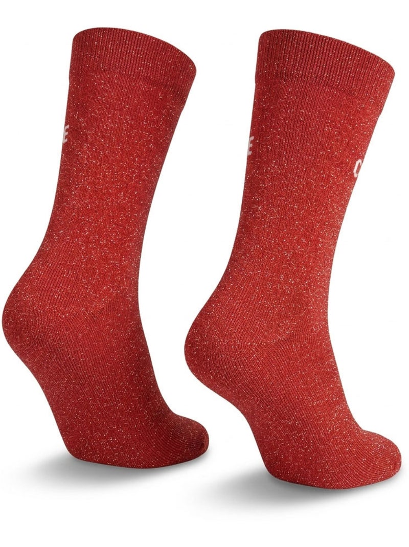 Calzini a Paillettes Donna Messaggio Umoristico Rosso - Kiabi