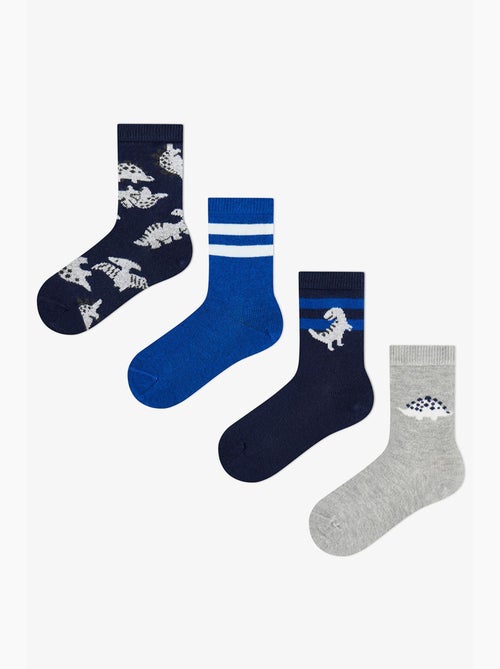 Calzini alla caviglia con stampa dinosauro mellow rex, 4 paia penti - Kiabi