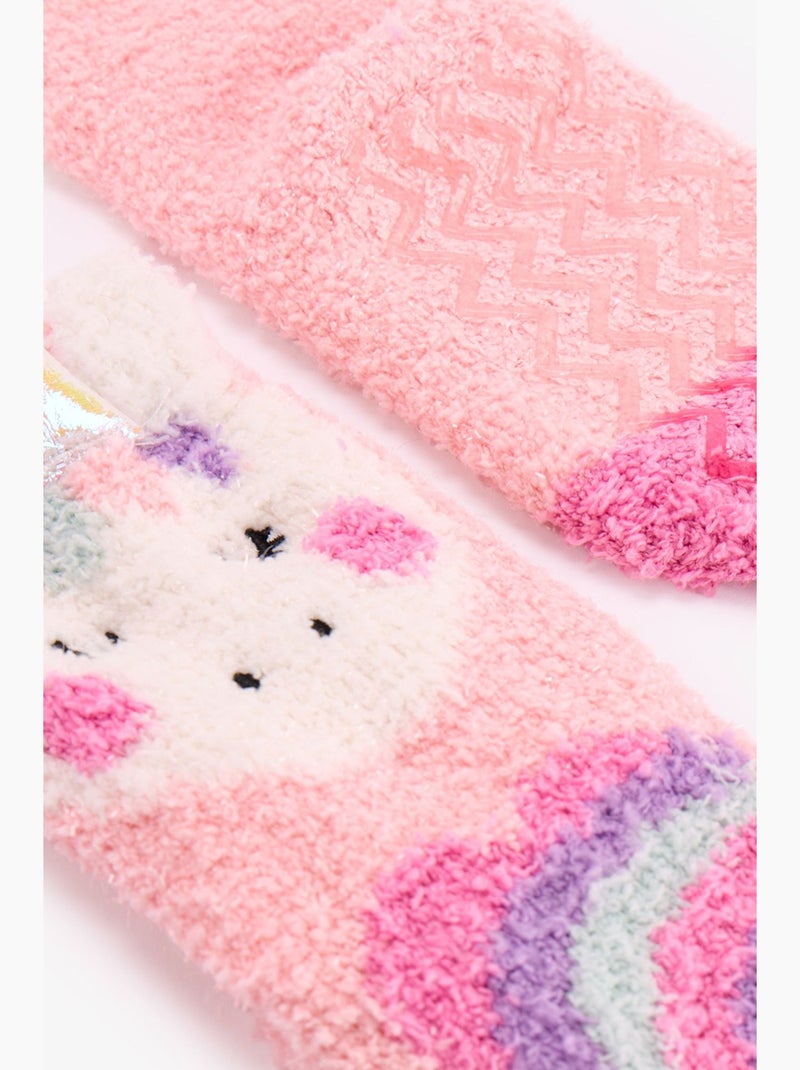 Calzini alla caviglia unicorno bambina penti Rosa/Bianco - Kiabi