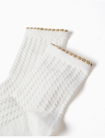 Calzini alti con jacquard e lurex