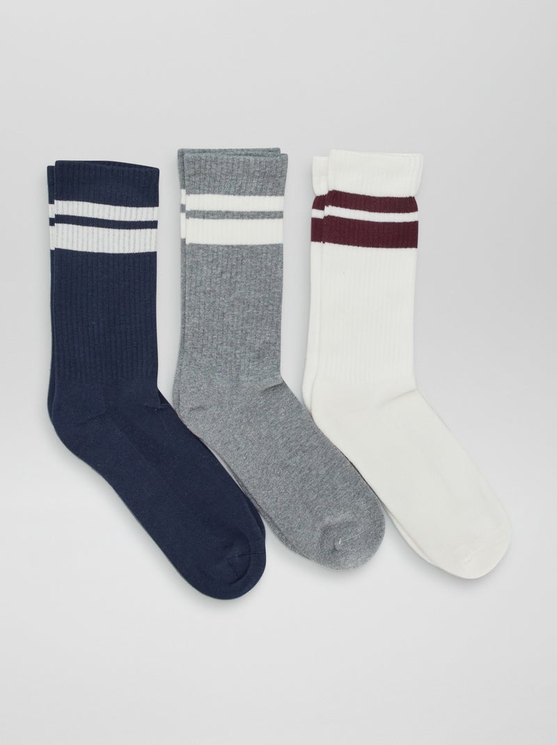 Calzini alti in maglia - Set di 3 BLU - Kiabi