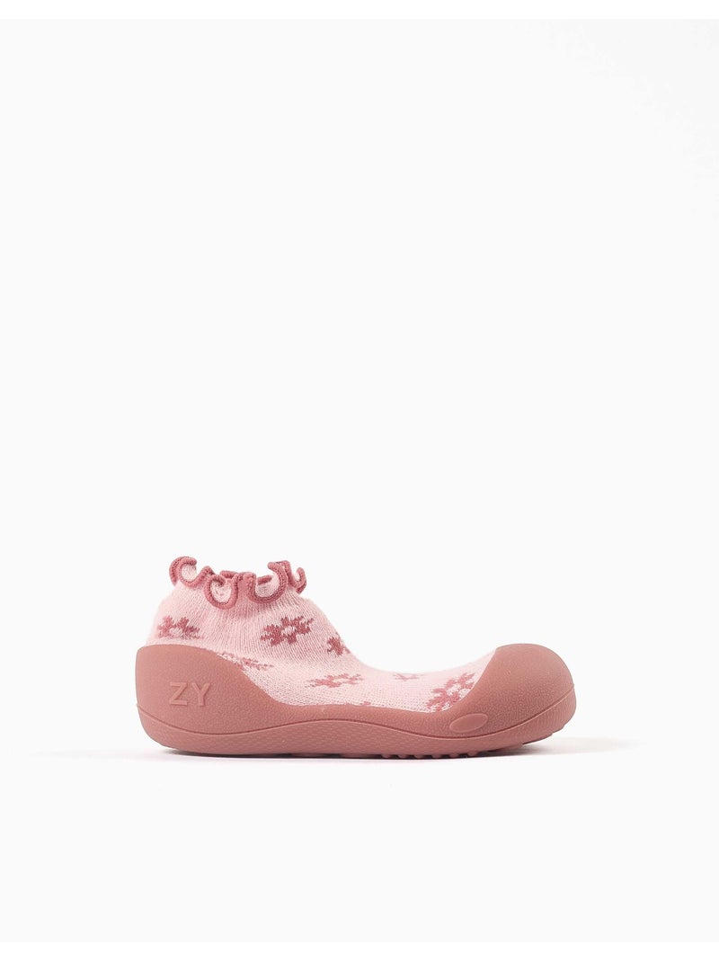 Calzini antiscivolo con motivo floreale Rosa chiaro - Kiabi