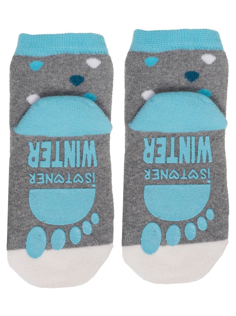 Calzini antiscivolo Maggioranza di cotone, forma bassa, brufoli unisex bambino Isotoner Grigio melangiato - Kiabi