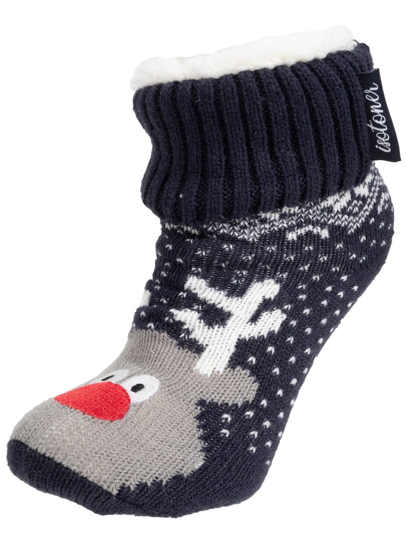 Calzini antiscivolo Maille Noël - Puntini antiscivolo bambino Isotoner Blu marino - Kiabi