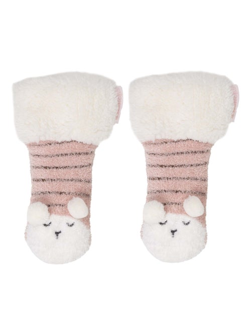 Calzini antiscivolo Montone lavorato a maglia di colore bianco bambina Isotoner - Kiabi