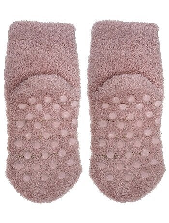 Calzini antiscivolo Montone lavorato a maglia di colore bianco bambina Isotoner