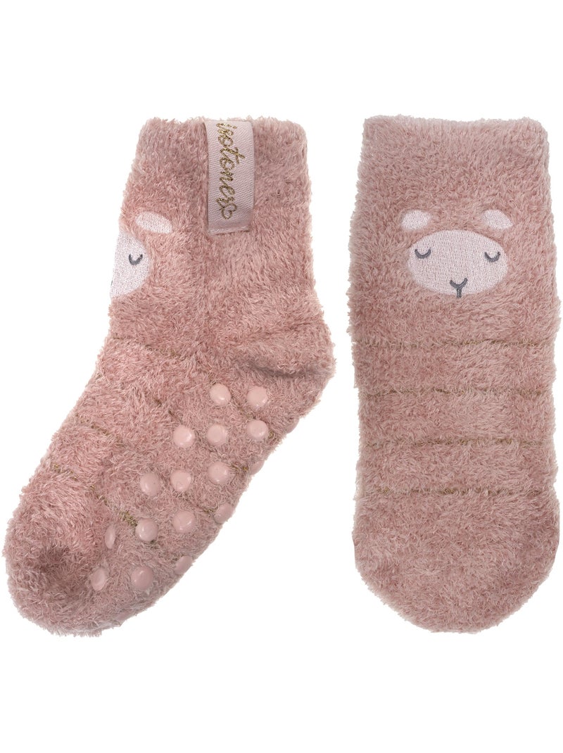 Calzini antiscivolo Montone lavorato a maglia di colore bianco bambina Isotoner Rosato - Kiabi