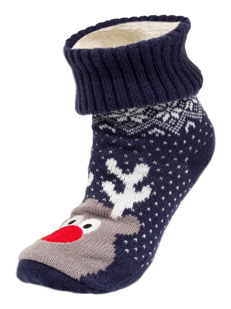 Calzini antiscivolo Natale - riempito bambino Isotoner Blu marino - Kiabi