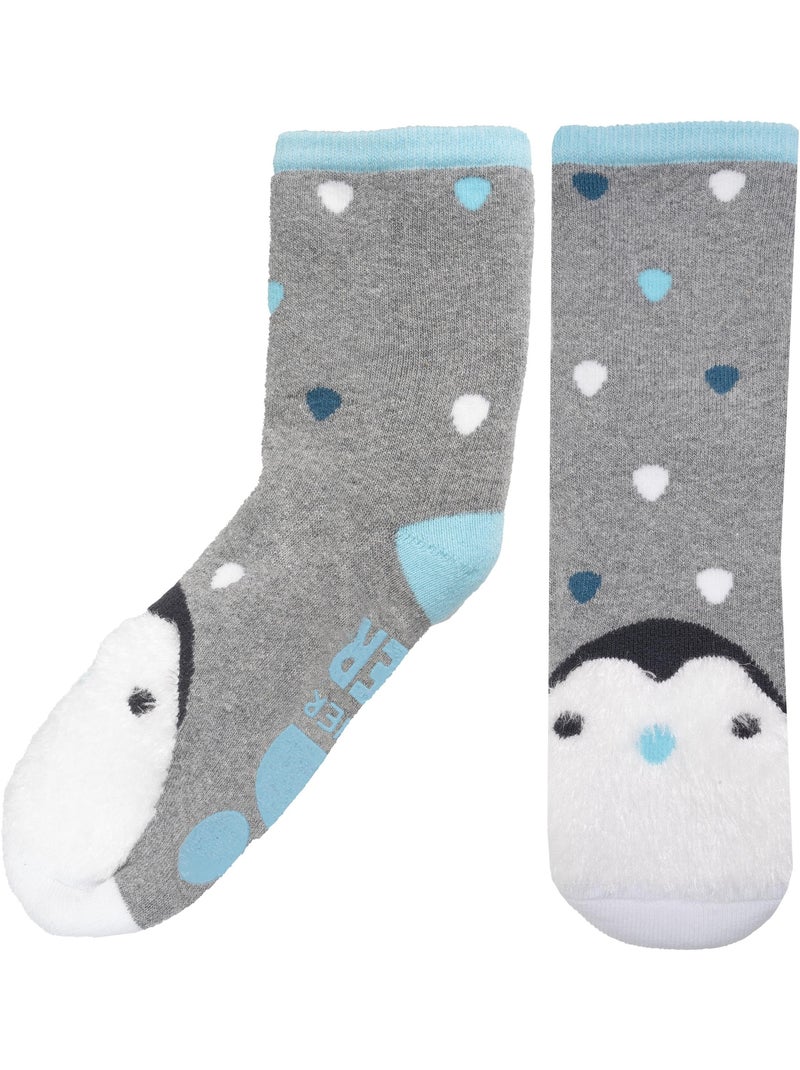 Calzini antiscivolo pinguino - cotone unisex bambino Grigio melangiato - Kiabi