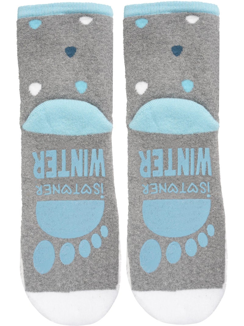 Calzini antiscivolo pinguino - cotone unisex bambino Grigio melangiato - Kiabi