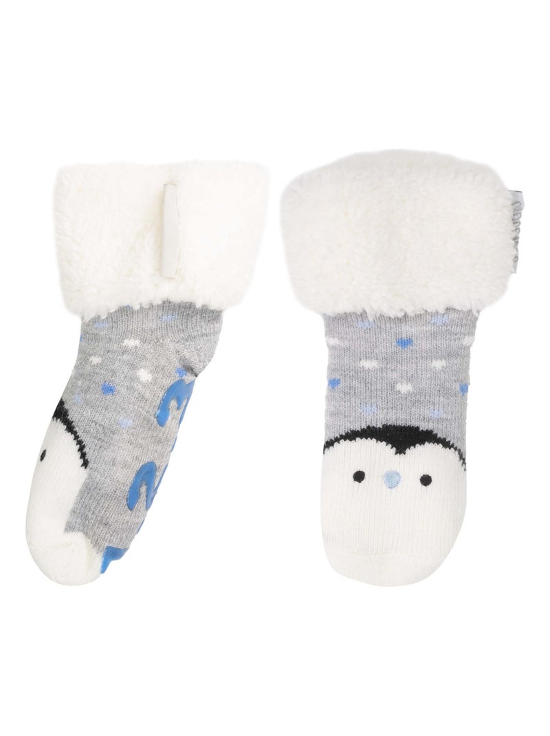 Calzini antiscivolo Pinguino - Maglieria unisex bambino Isotoner Grigio melangiato - Kiabi