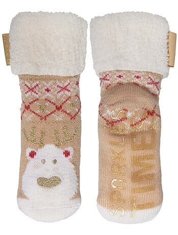 Calzini antiscivolo suole ultraconfortevoli e leggere con borchie antiscivolo bambina Isotoner