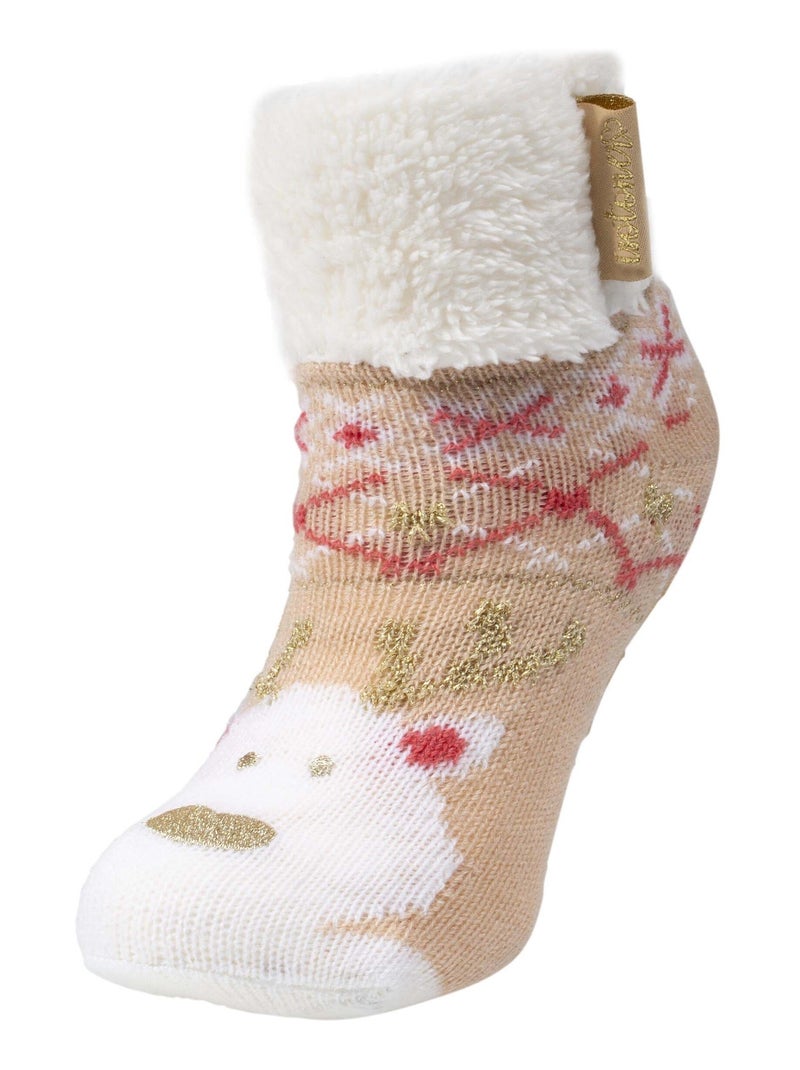 Calzini antiscivolo suole ultraconfortevoli e leggere con borchie antiscivolo bambina Isotoner Beige - Kiabi