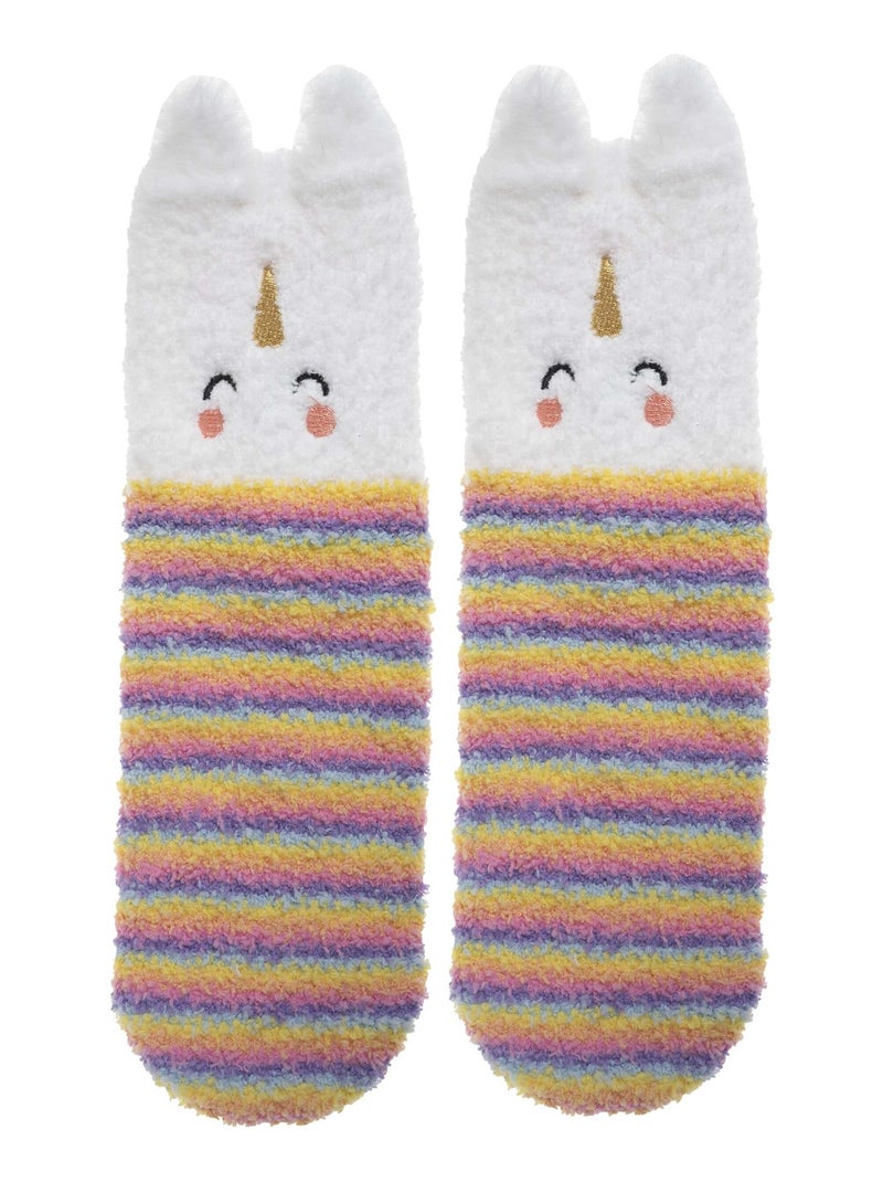 Calzini antiscivolo Unicorno multicolore lavorato a maglia bambina Isotoner Rosa pastello/Rosa chiaro/Bianco/Giallo pastello - Kiabi