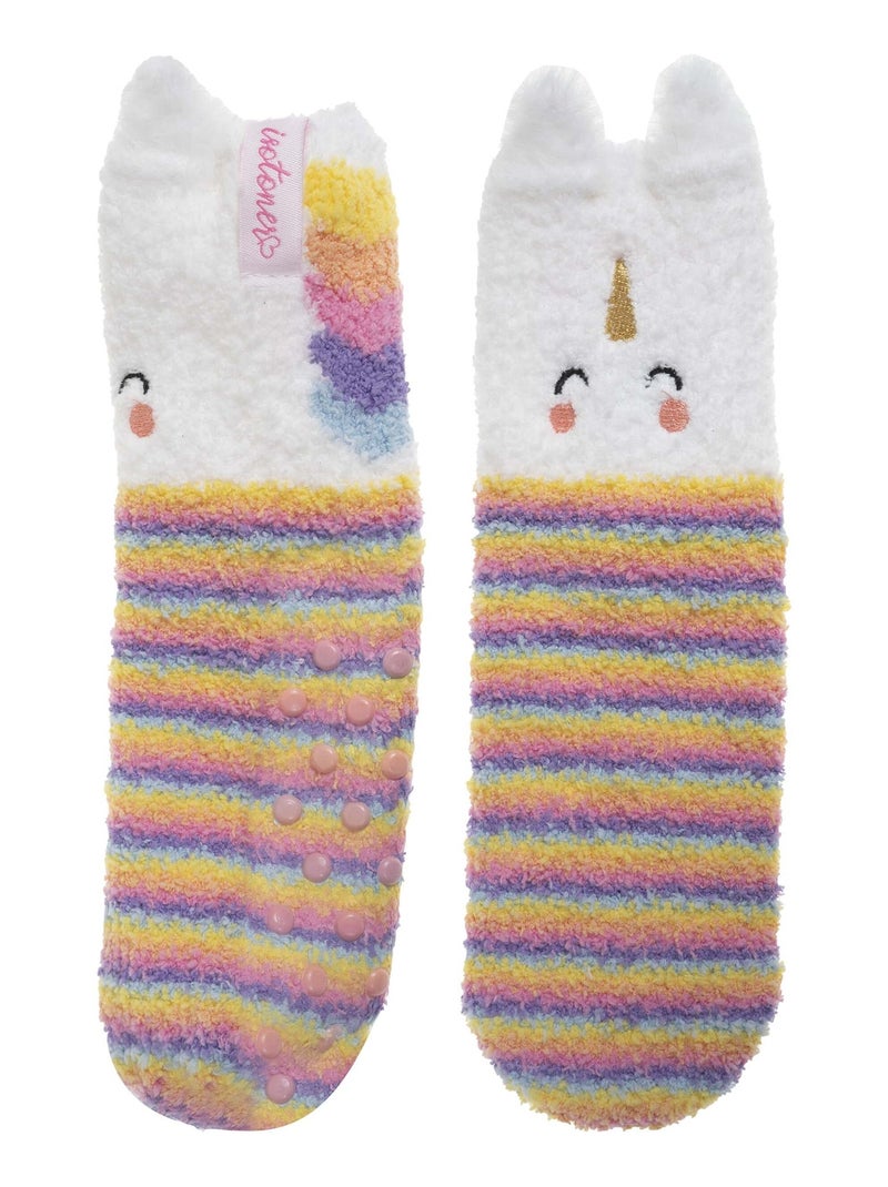 Calzini antiscivolo Unicorno multicolore lavorato a maglia bambina Isotoner Rosa pastello/Rosa chiaro/Bianco/Giallo pastello - Kiabi