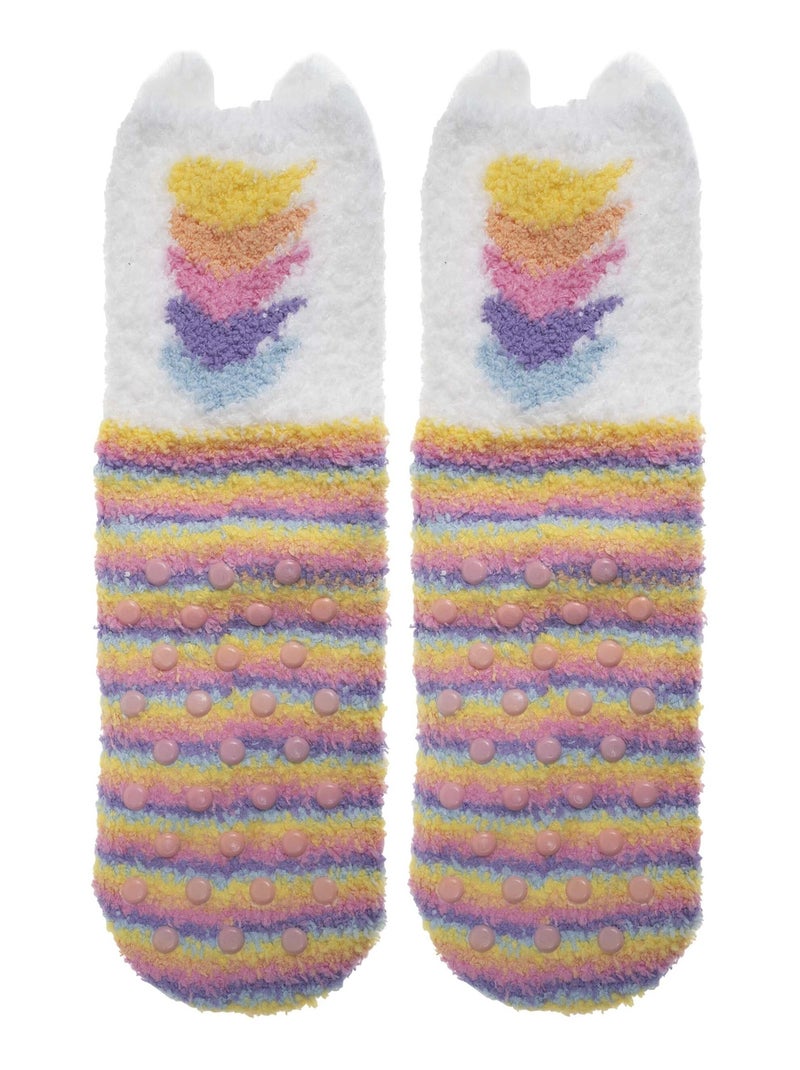Calzini antiscivolo Unicorno multicolore lavorato a maglia bambina Isotoner Rosa pastello/Rosa chiaro/Bianco/Giallo pastello - Kiabi