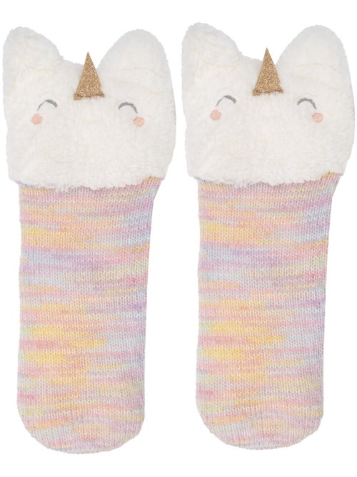 Calzini antiscivolo Unicorno multicolore lavorato a maglia bambina Isotoner - Kiabi