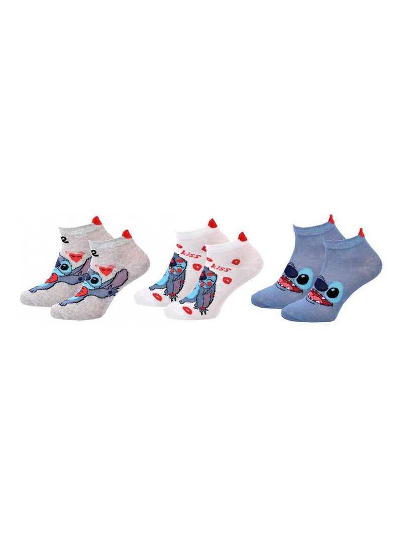 Calzini Bambina DISNEY LILO E STITCH Confezione da 3 Blu Rosa Grigio - Kiabi
