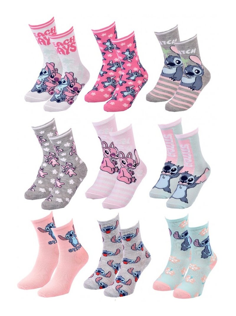 Calzini Bambina DISNEY LILO E STITCH Confezione da 9 Bianco Multicolore Grigio - Kiabi