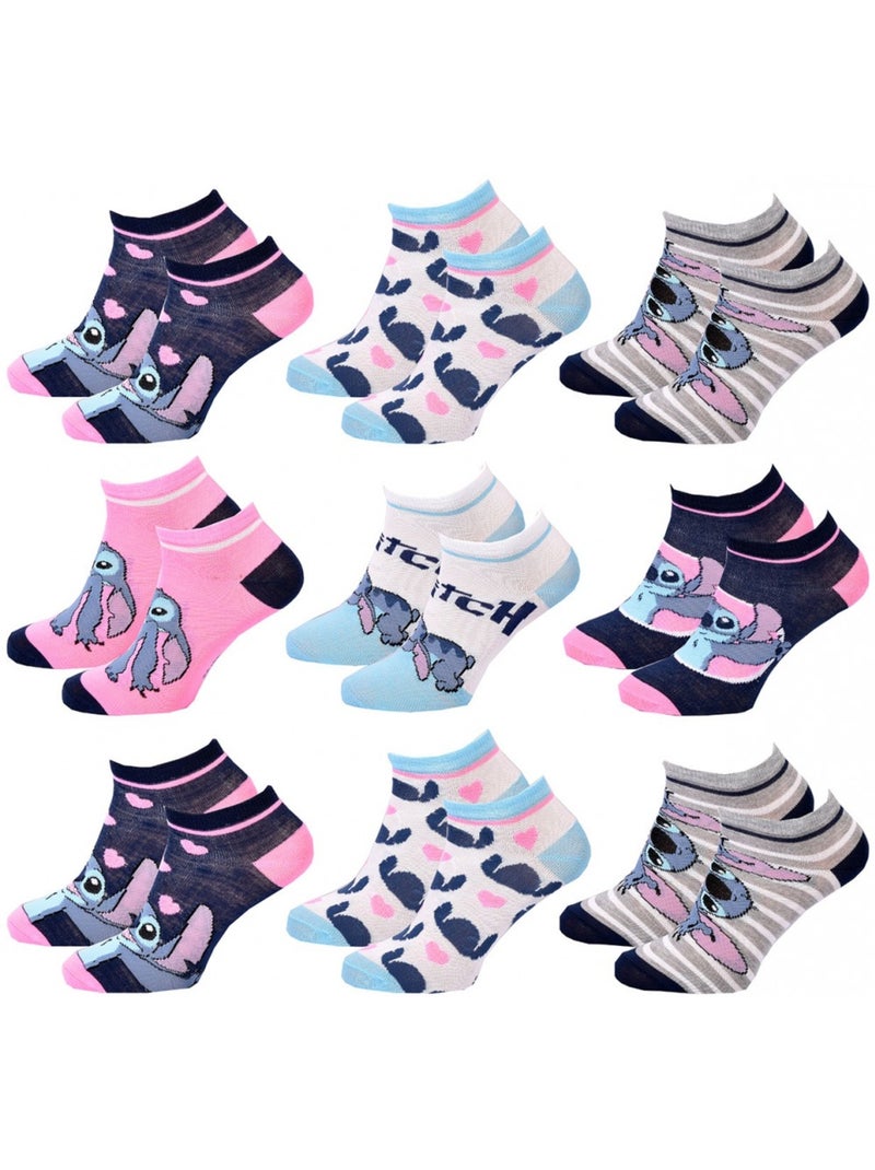 Calzini Bambina DISNEY LILO E STITCH Confezione da 9 Blu Multicolore Bianco - Kiabi