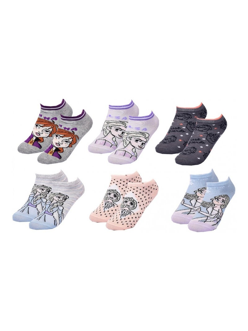 Calzini Bambina LA REGINA DELLE NEVI - Confezione da 6 Grigio malva blu - Kiabi