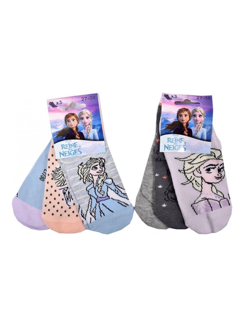 Calzini Bambina LA REGINA DELLE NEVI - Confezione da 6 Grigio malva blu - Kiabi