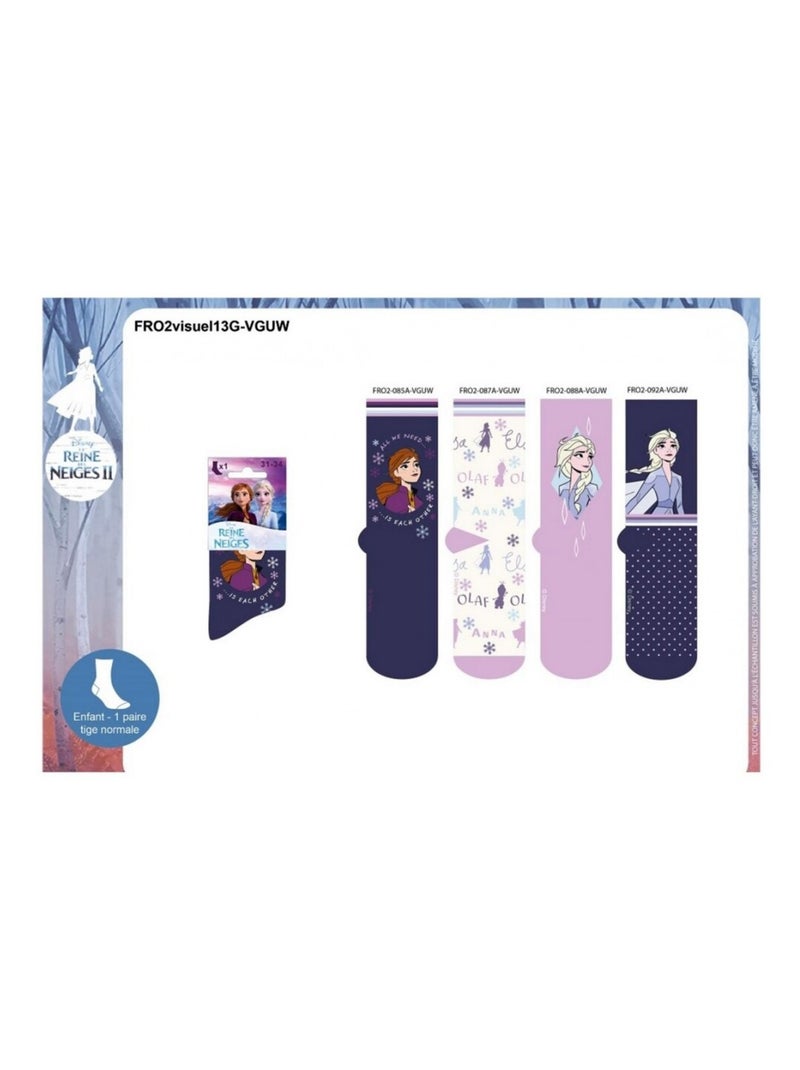 Calzini Bambina LA REINE DES NEIGES - Confezione da 4 Bianco Viola chiaro Bianco - Kiabi