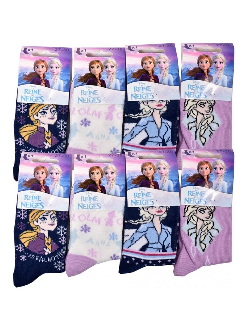 Calzini Bambina LA REINE DES NEIGES - Confezione da 8 Bianco Viola Bianco - Kiabi