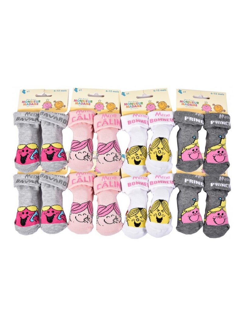 Calzini Bambina MONSIEUR MADAME - Confezione da 8 Grigio rosa chiaro bianco - Kiabi