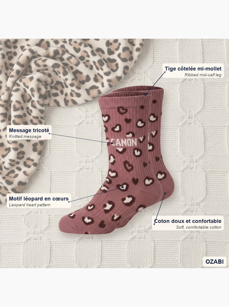 Calzini bambina paillettes messaggio umoristico ozabi confezione da 8 paia Rosa/Multicolore - Kiabi