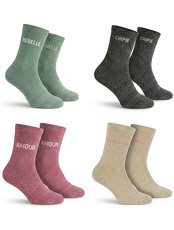 Calzini Bambina Paillettes Messaggio Umoristico OZABI Confezione da 8 Paia