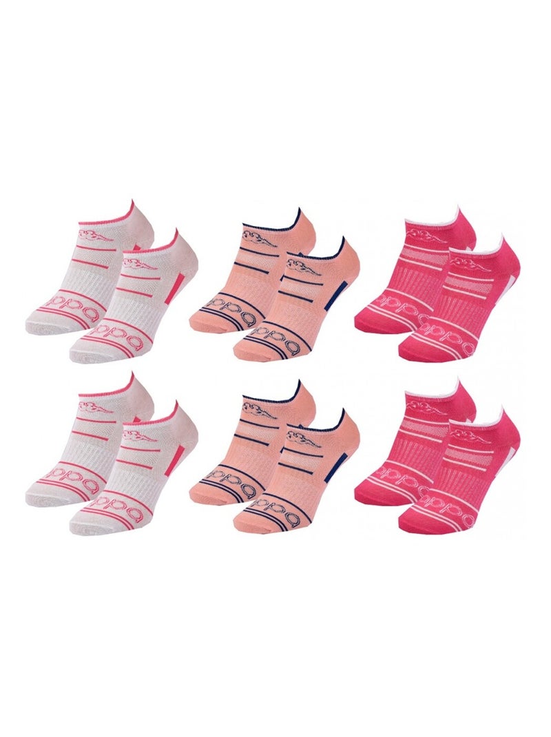 Calzini Bambina SNEAKER KAPPA - Confezione da 6 Bianco Rosa scuro - Kiabi